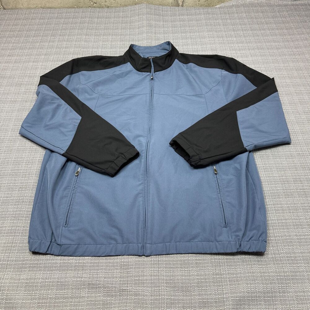 Pebble Beach Golf Windbreaker Mens XL Performance Blue Logo Lightweight Casual *